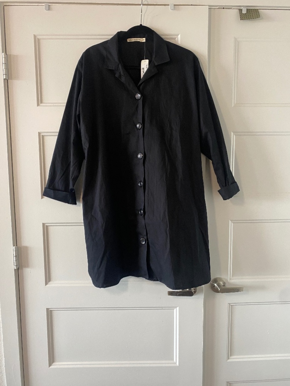 SBJ Austin Stacey Black 100% Cotton Dress / Duster / Jacket NWT - One Size